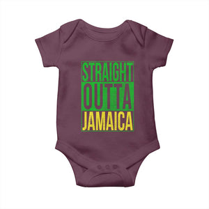 Straight Outta Jamaica Baby Onesie Cool Jamaican Travel Vacation TS10 Maroon Print Your Wear