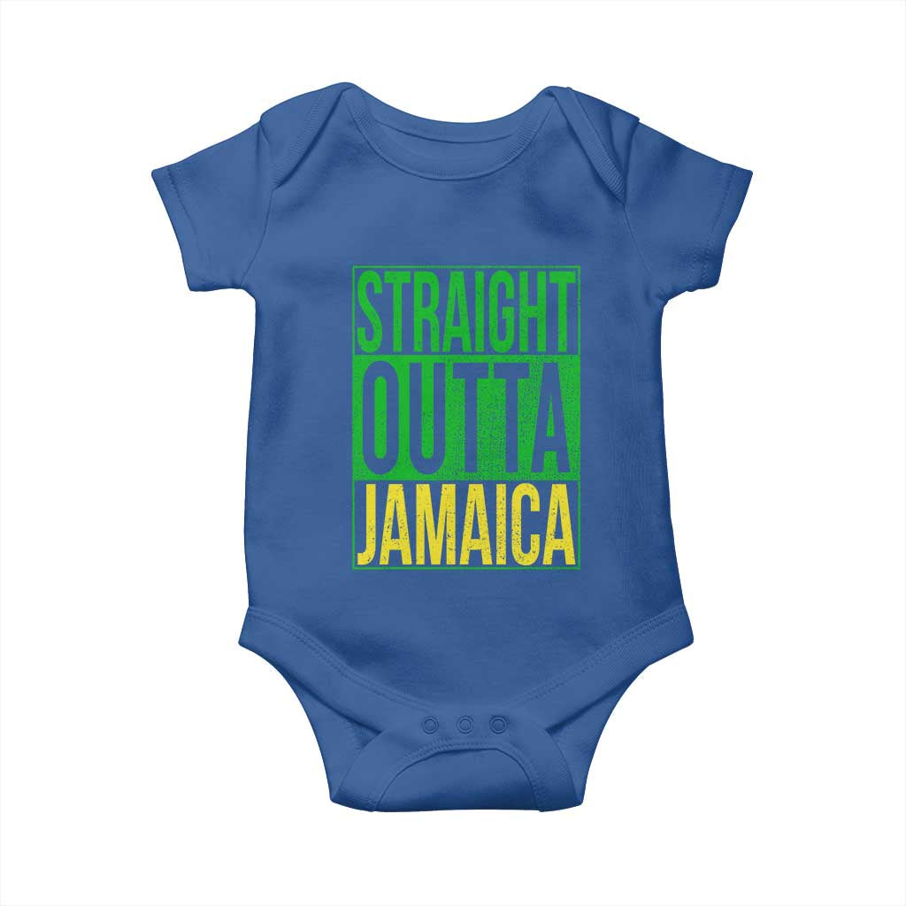 Straight Outta Jamaica Baby Onesie Cool Jamaican Travel Vacation TS10 Royal Blue Print Your Wear