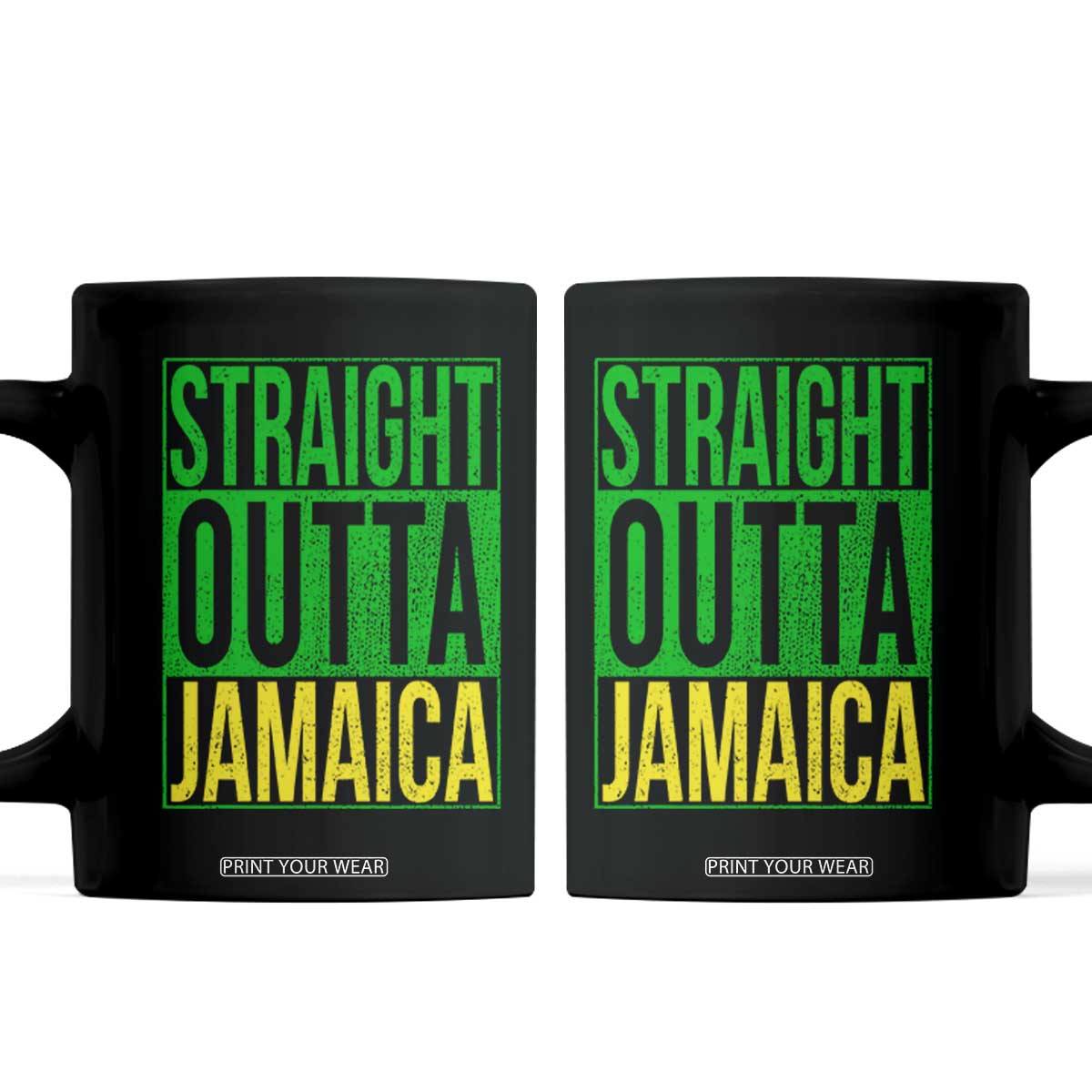 Straight Outta Jamaica Coffee Mug Cool Jamaican Travel Vacation TS10 Black Print Your Wear
