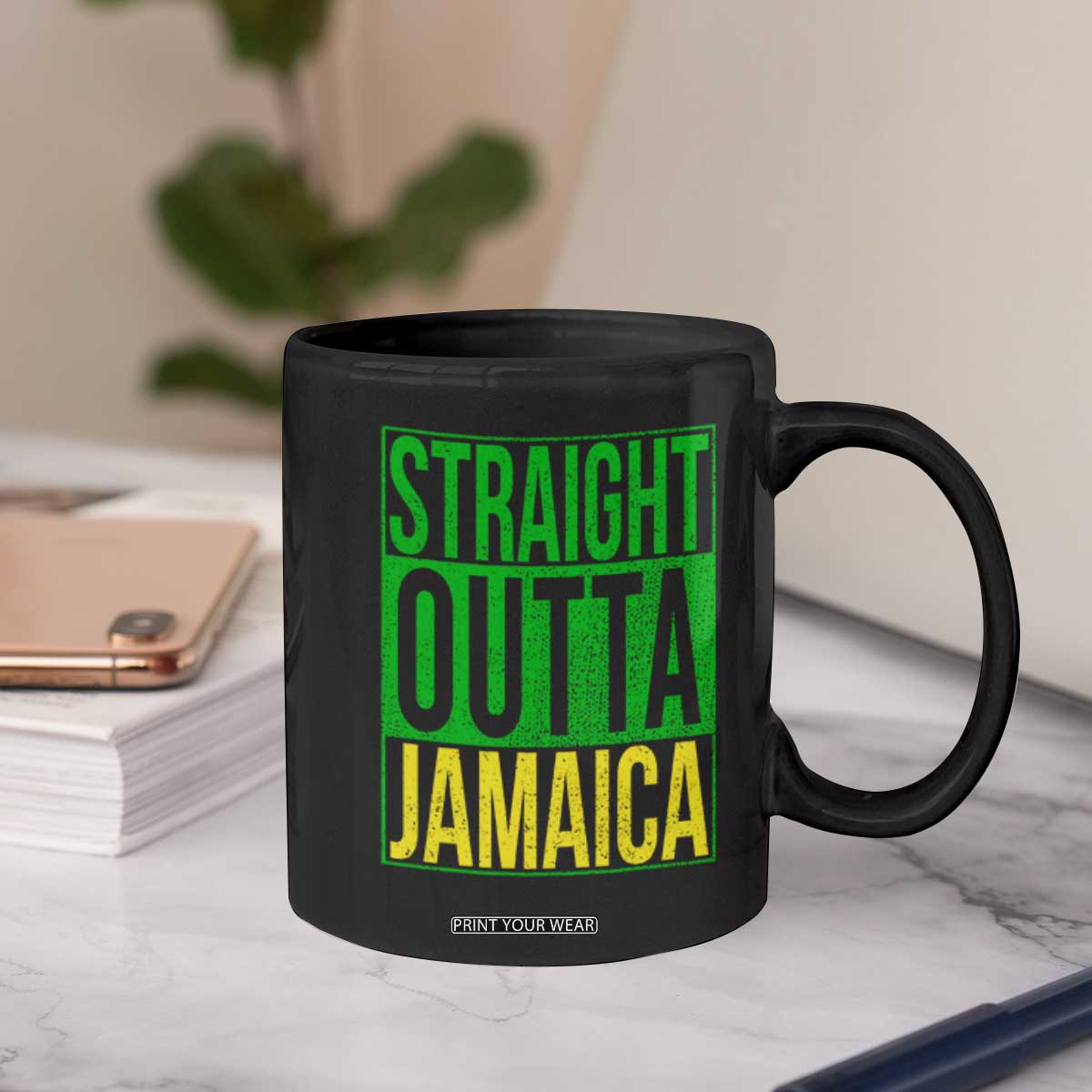 Straight Outta Jamaica Coffee Mug Cool Jamaican Travel Vacation TS10 Print Your Wear