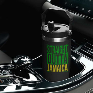 Straight Outta Jamaica Flip Straw Tumbler Cool Jamaican Travel Vacation TS10 Print Your Wear