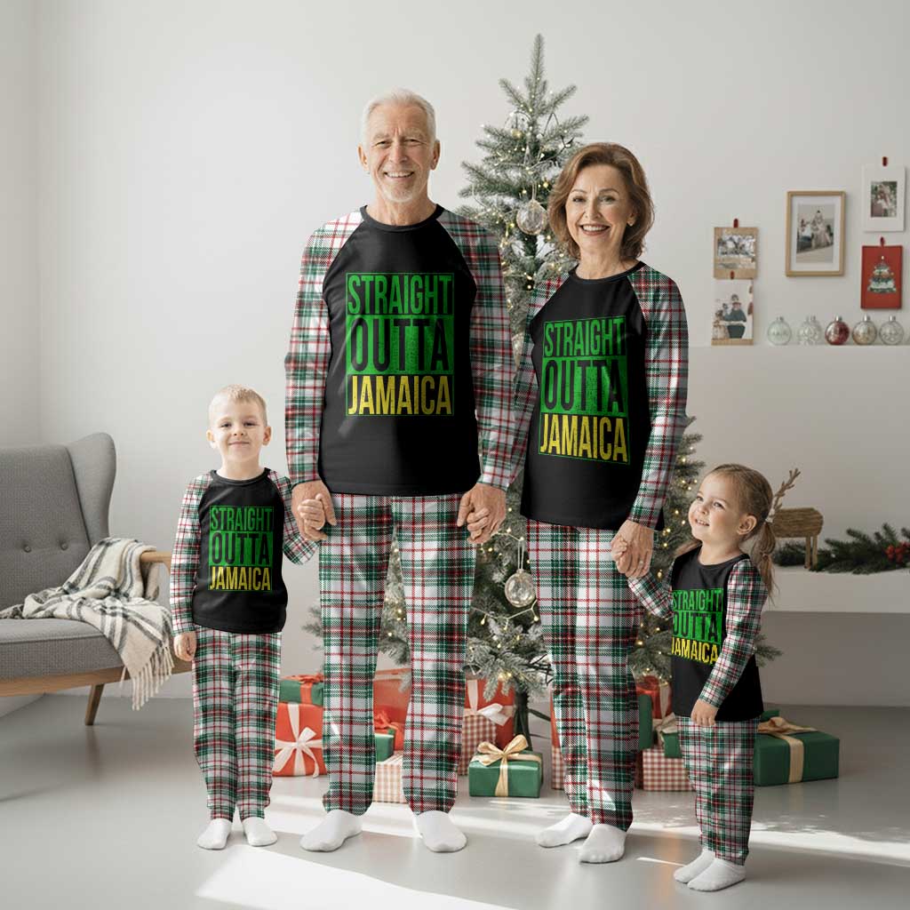 Straight Outta Jamaica Plaid Pajama Set Cool Jamaican Travel Vacation TS10 Christmas Plaid Print Your Wear