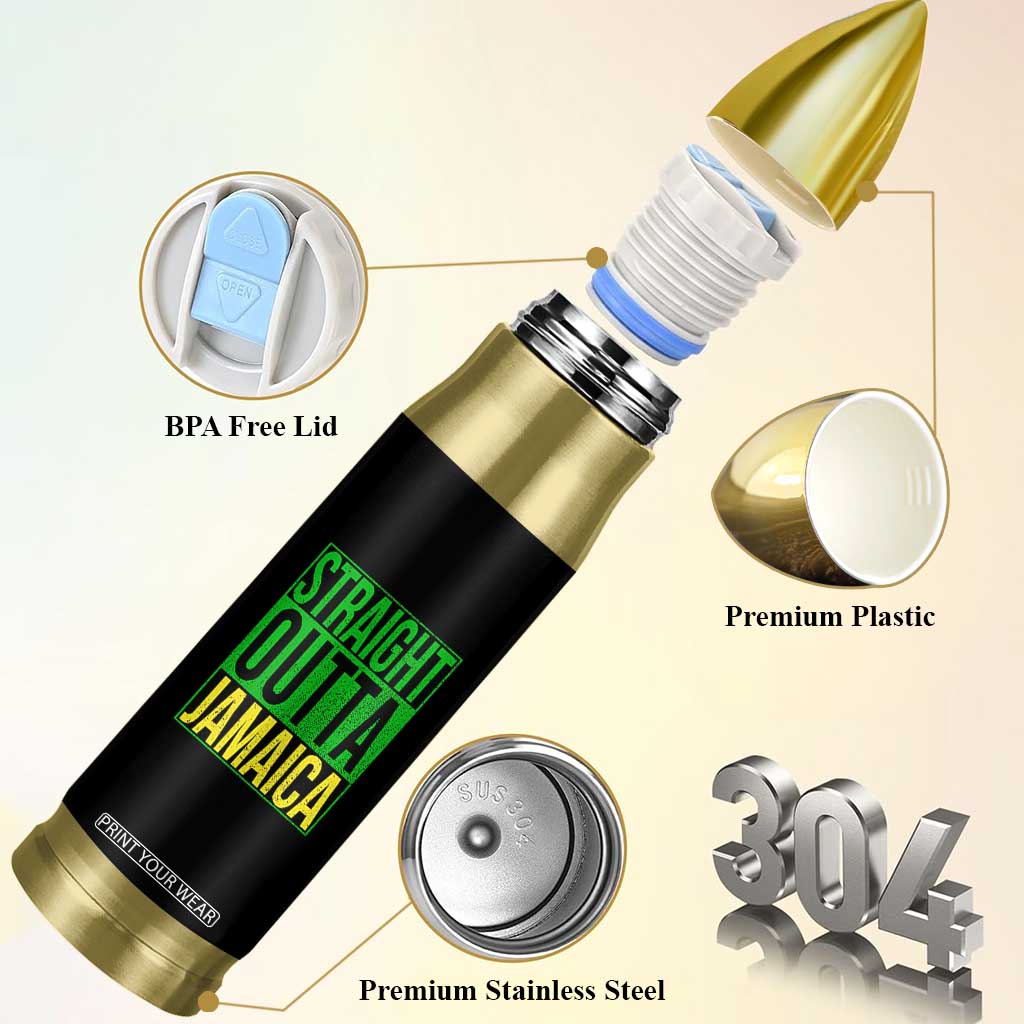 Straight Outta Jamaica Bullet Tumbler Cool Jamaican Travel Vacation TS10 Print Your Wear
