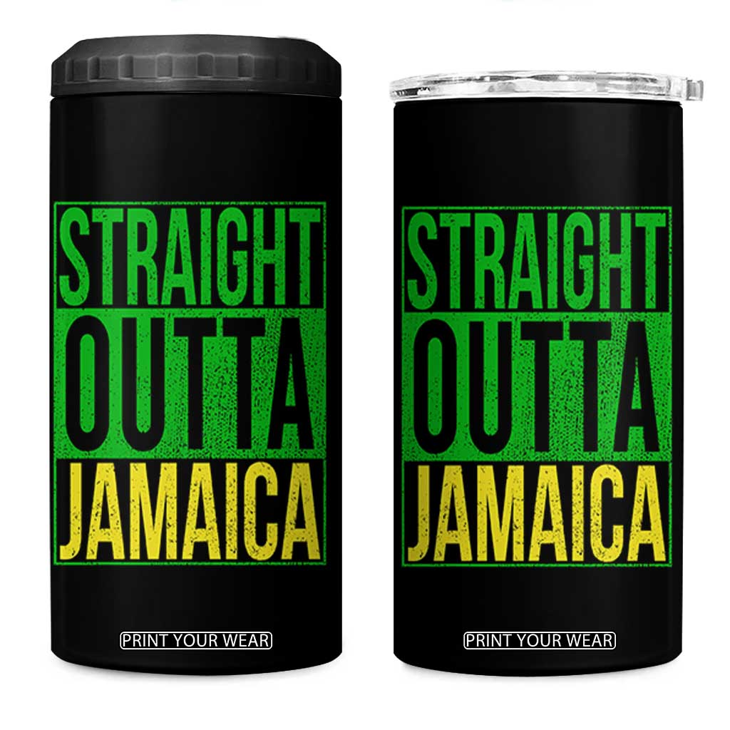 Straight Outta Jamaica 4 in 1 Can Cooler Tumbler Cool Jamaican Travel Vacation TS10 One Size: 16 oz Black Print Your Wear
