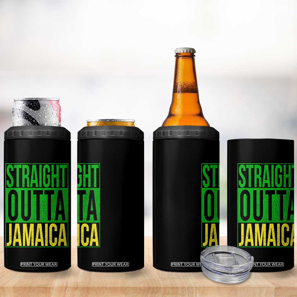 Straight Outta Jamaica 4 in 1 Can Cooler Tumbler Cool Jamaican Travel Vacation TS10 Print Your Wear