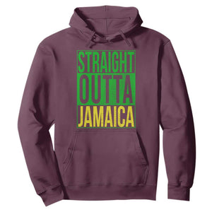 Straight Outta Jamaica Hoodie Cool Jamaican Travel Vacation TS10 Maroon Print Your Wear