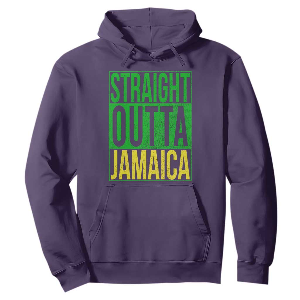 Straight Outta Jamaica Hoodie Cool Jamaican Travel Vacation TS10 Purple Print Your Wear