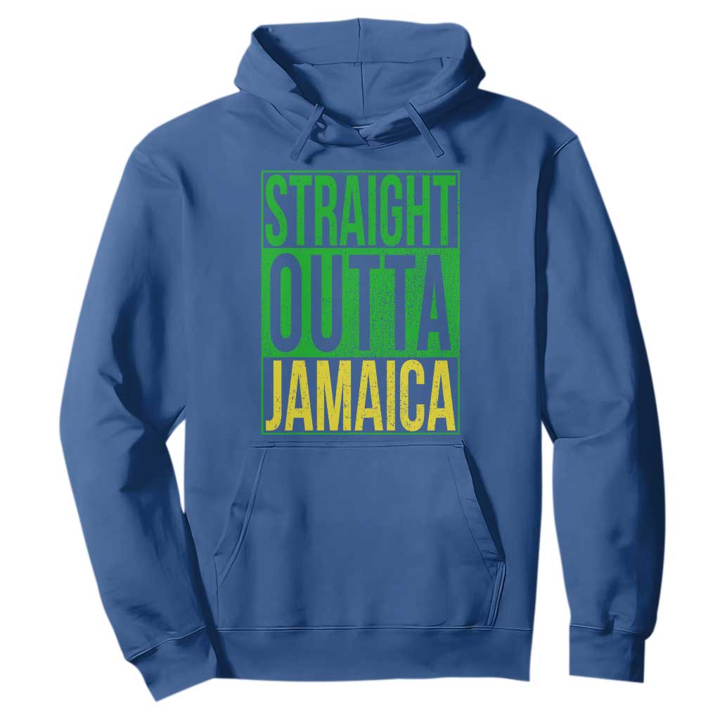 Straight Outta Jamaica Hoodie Cool Jamaican Travel Vacation TS10 Royal Blue Print Your Wear