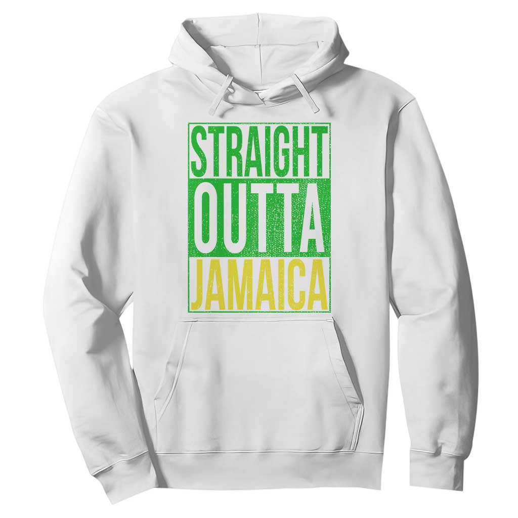 Straight Outta Jamaica Hoodie Cool Jamaican Travel Vacation TS10 White Print Your Wear