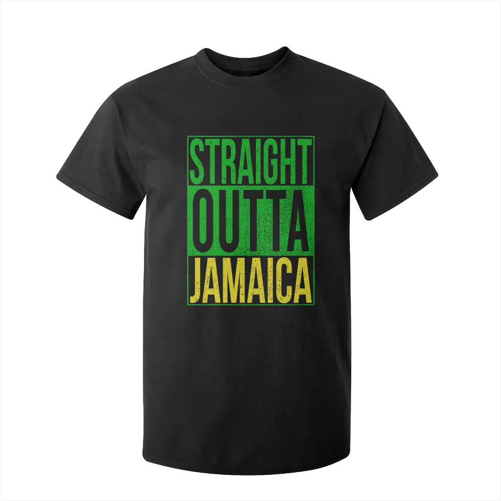 Straight Outta Jamaica T Shirt For Kid Cool Jamaican Travel Vacation TS10 Black Print Your Wear
