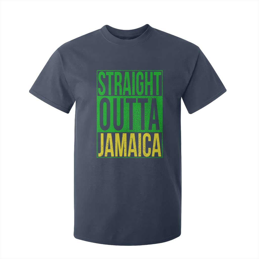 Straight Outta Jamaica T Shirt For Kid Cool Jamaican Travel Vacation TS10 Navy Print Your Wear