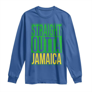 Straight Outta Jamaica Long Sleeve Shirt Cool Jamaican Travel Vacation TS10 Royal Blue Print Your Wear