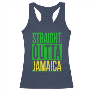 Straight Outta Jamaica Racerback Tank Top Cool Jamaican Travel Vacation TS10 Navy Print Your Wear