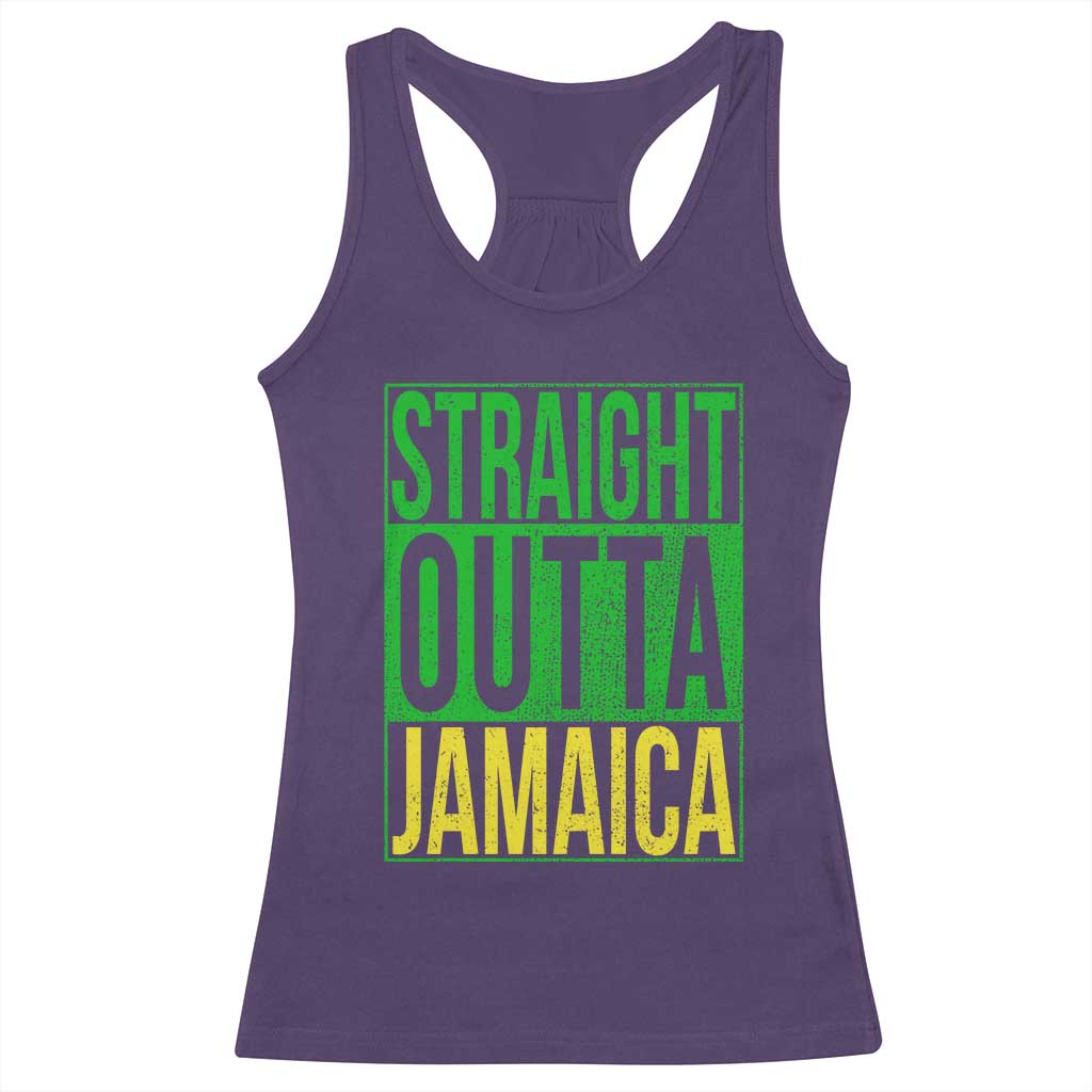 Straight Outta Jamaica Racerback Tank Top Cool Jamaican Travel Vacation TS10 Purple Print Your Wear
