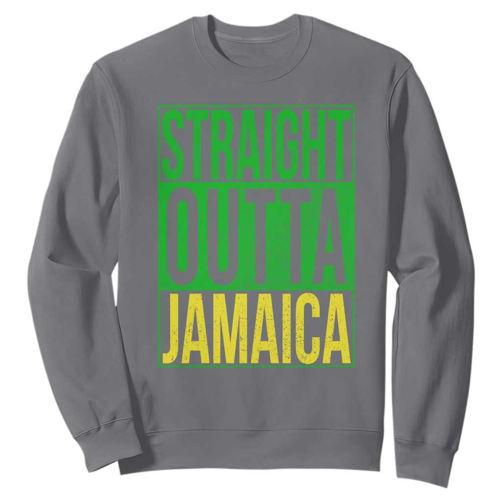 Straight Outta Jamaica Sweatshirt Cool Jamaican Travel Vacation TS10 Charcoal Print Your Wear