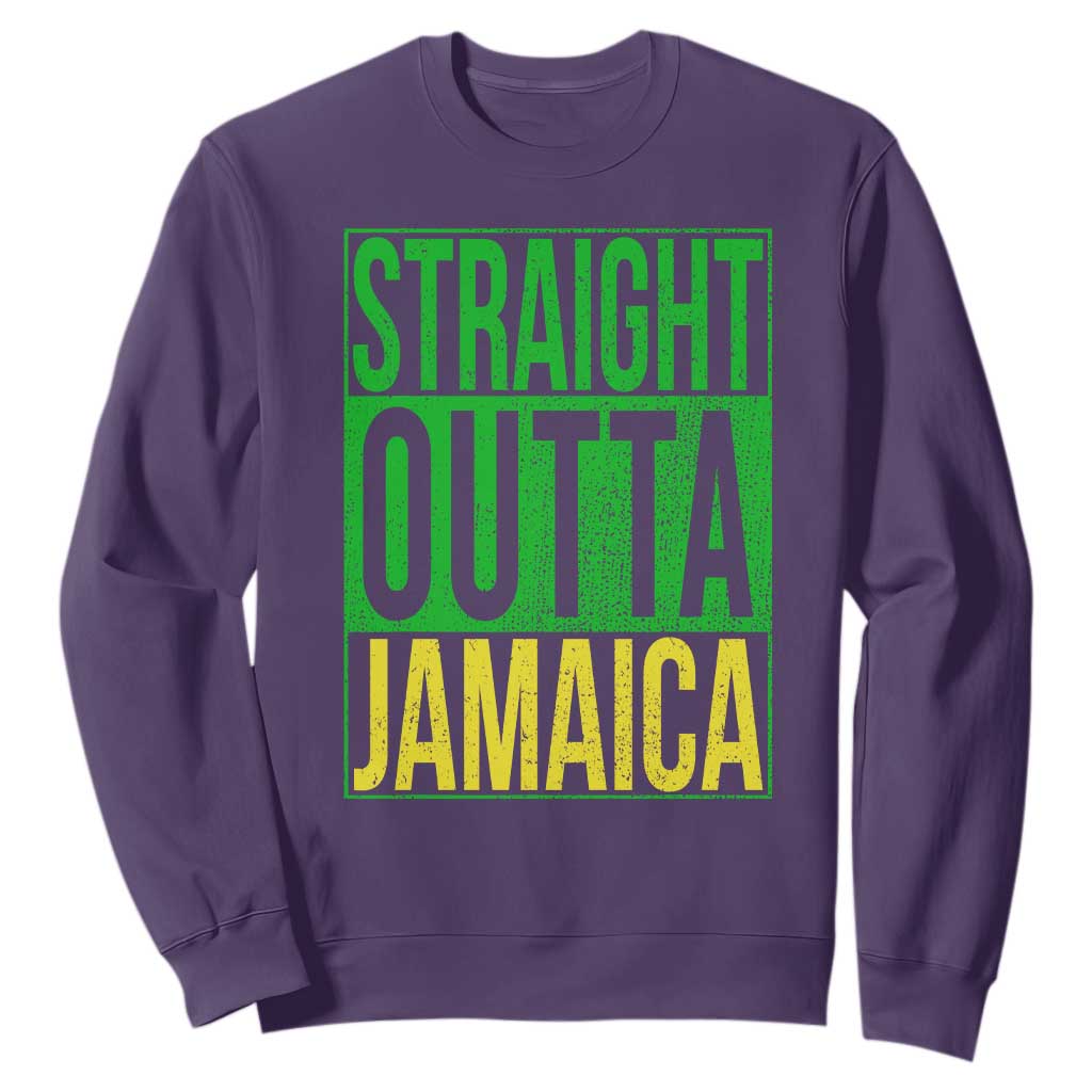 Straight Outta Jamaica Sweatshirt Cool Jamaican Travel Vacation TS10 Purple Print Your Wear