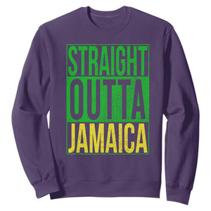 Straight Outta Jamaica Sweatshirt Cool Jamaican Travel Vacation TS10 Purple Print Your Wear