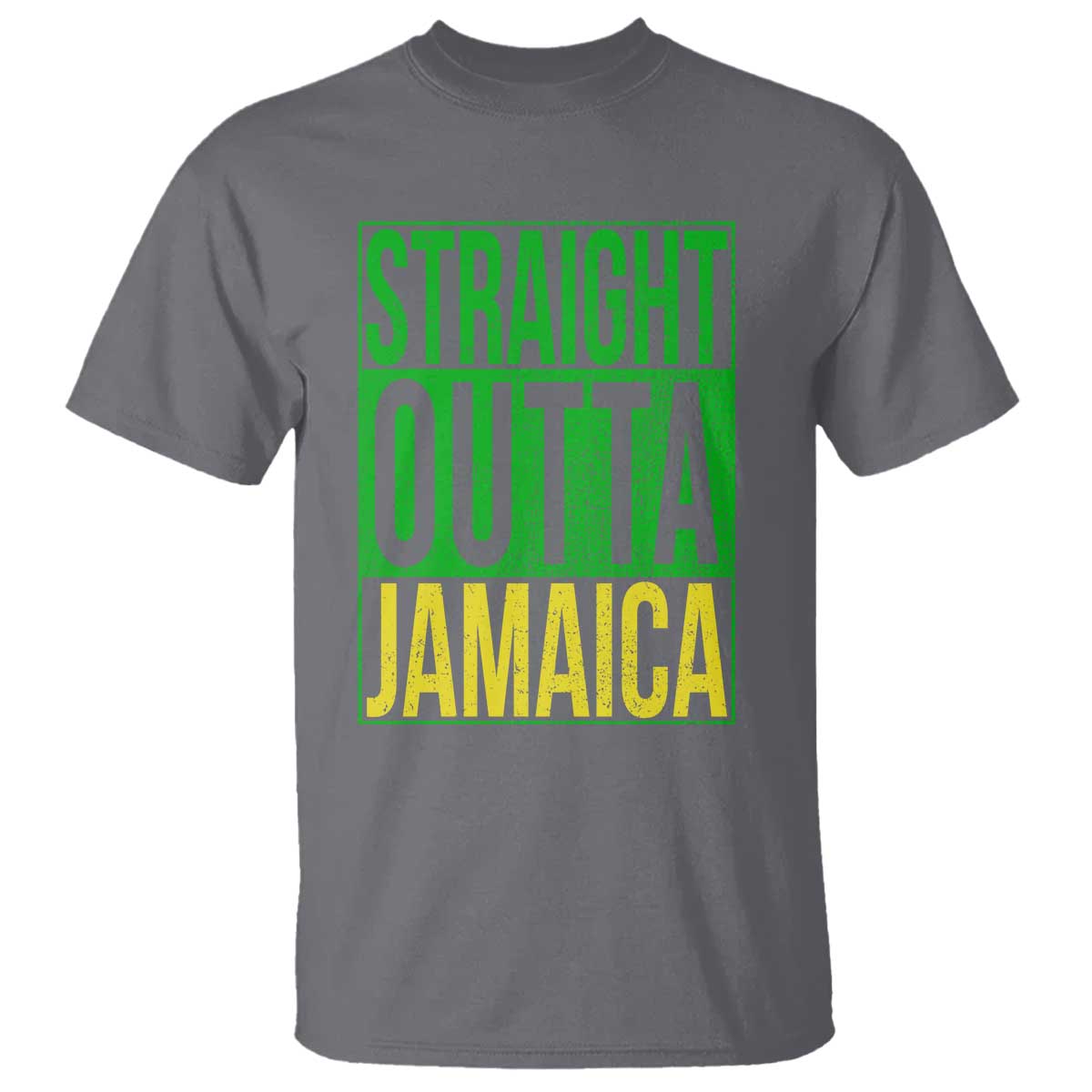 Straight Outta Jamaica T Shirt Cool Jamaican Travel Vacation TS10 Charcoal Print Your Wear
