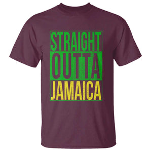 Straight Outta Jamaica T Shirt Cool Jamaican Travel Vacation TS10 Maroon Print Your Wear