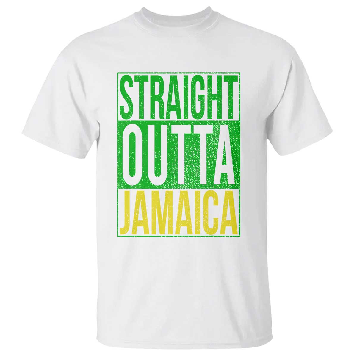 Straight Outta Jamaica T Shirt Cool Jamaican Travel Vacation TS10 White Print Your Wear