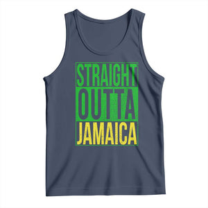 Straight Outta Jamaica Tank Top Cool Jamaican Travel Vacation TS10 Navy Print Your Wear