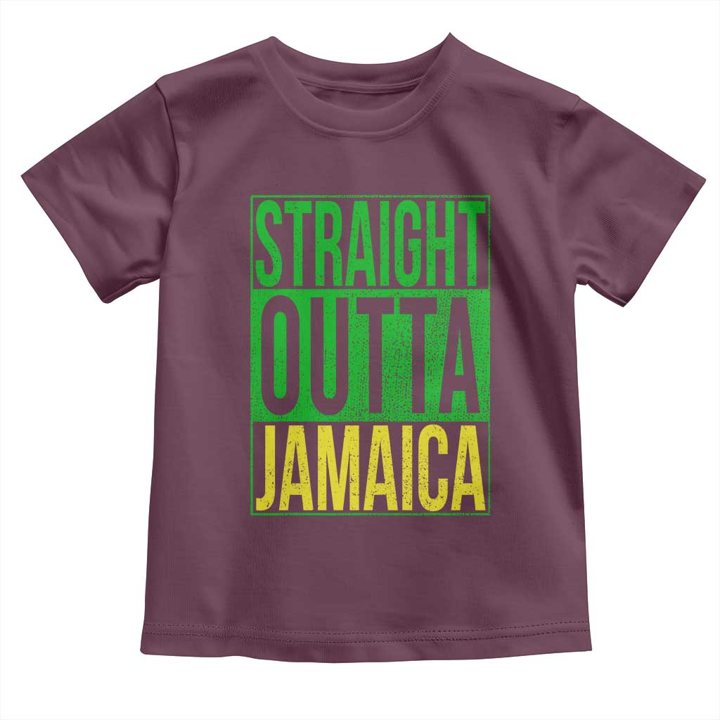Straight Outta Jamaica Toddler T Shirt Cool Jamaican Travel Vacation TS10 Maroon Print Your Wear