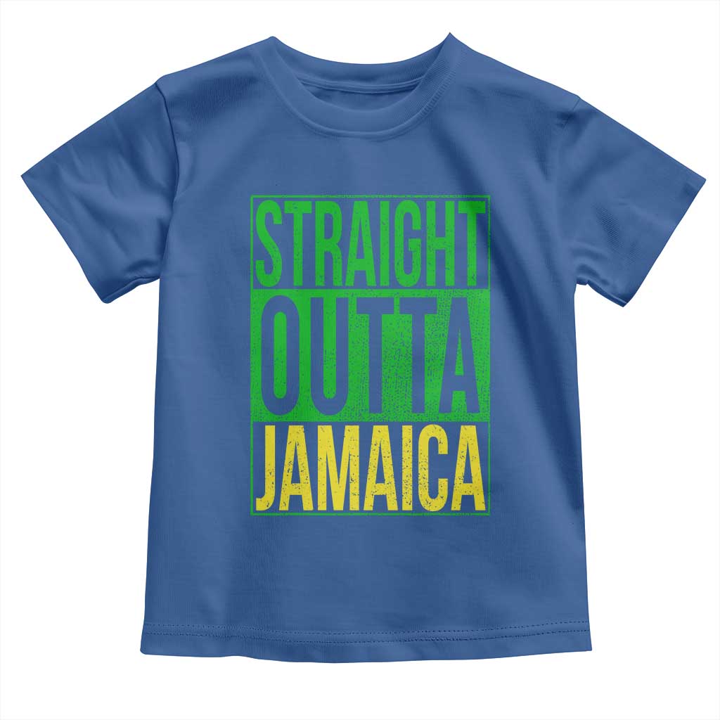 Straight Outta Jamaica Toddler T Shirt Cool Jamaican Travel Vacation TS10 Royal Blue Print Your Wear