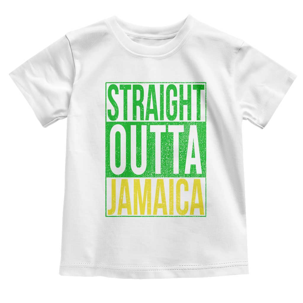 Straight Outta Jamaica Toddler T Shirt Cool Jamaican Travel Vacation TS10 White Print Your Wear