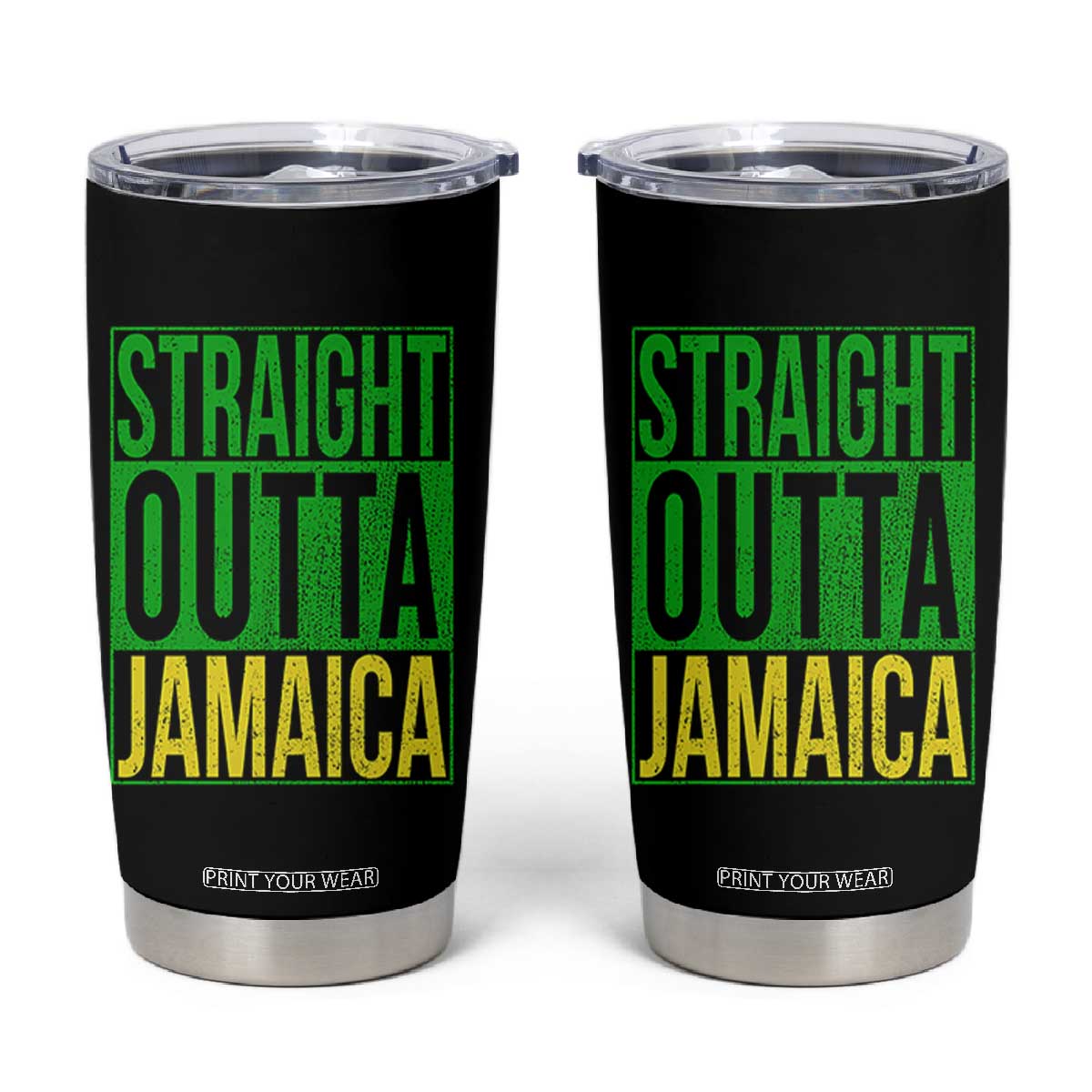 Straight Outta Jamaica Tumbler Cup Cool Jamaican Travel Vacation TS10 Black Print Your Wear
