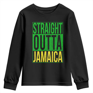 Straight Outta Jamaica Youth Sweatshirt Cool Jamaican Travel Vacation TS10 Black Print Your Wear