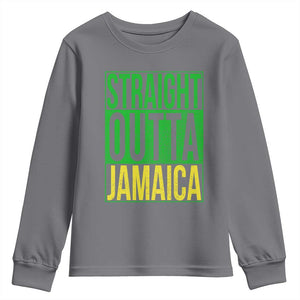 Straight Outta Jamaica Youth Sweatshirt Cool Jamaican Travel Vacation TS10 Charcoal Print Your Wear