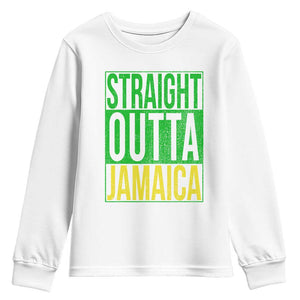 Straight Outta Jamaica Youth Sweatshirt Cool Jamaican Travel Vacation TS10 White Print Your Wear