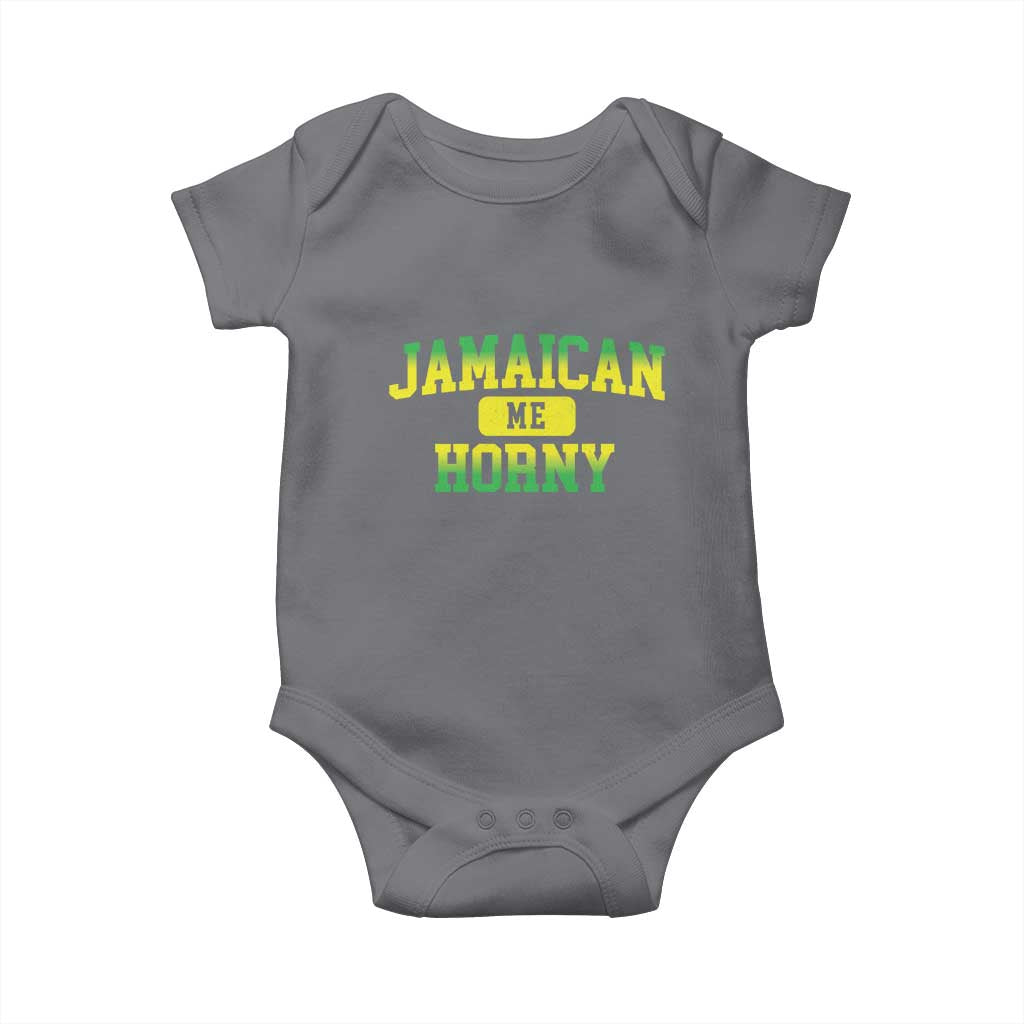 Jamaican Me Horny Baby Onesie Funny Caribbean Party TS10 Charcoal Print Your Wear