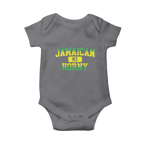 Jamaican Me Horny Baby Onesie Funny Caribbean Party TS10 Charcoal Print Your Wear