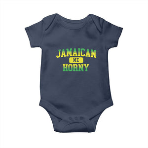 Jamaican Me Horny Baby Onesie Funny Caribbean Party TS10 Navy Print Your Wear