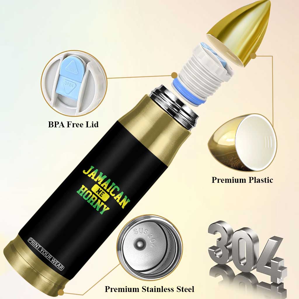Jamaican Me Horny Bullet Tumbler Funny Caribbean Party TS10 Print Your Wear