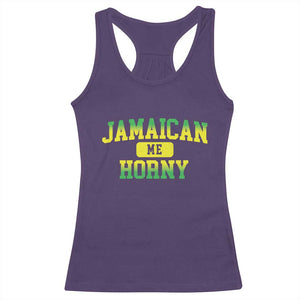Jamaican Me Horny Racerback Tank Top Funny Caribbean Party TS10 Purple Print Your Wear