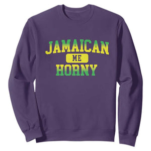 Jamaican Me Horny Sweatshirt Funny Caribbean Party TS10 Purple Print Your Wear