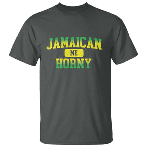Jamaican Me Horny T Shirt Funny Caribbean Party TS10 Dark Heather Print Your Wear