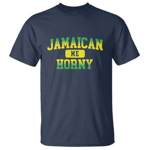 Jamaican Me Horny T Shirt Funny Caribbean Party TS10 Navy Print Your Wear