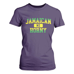 Jamaican Me Horny T Shirt For Women Funny Caribbean Party TS10 Purple Print Your Wear