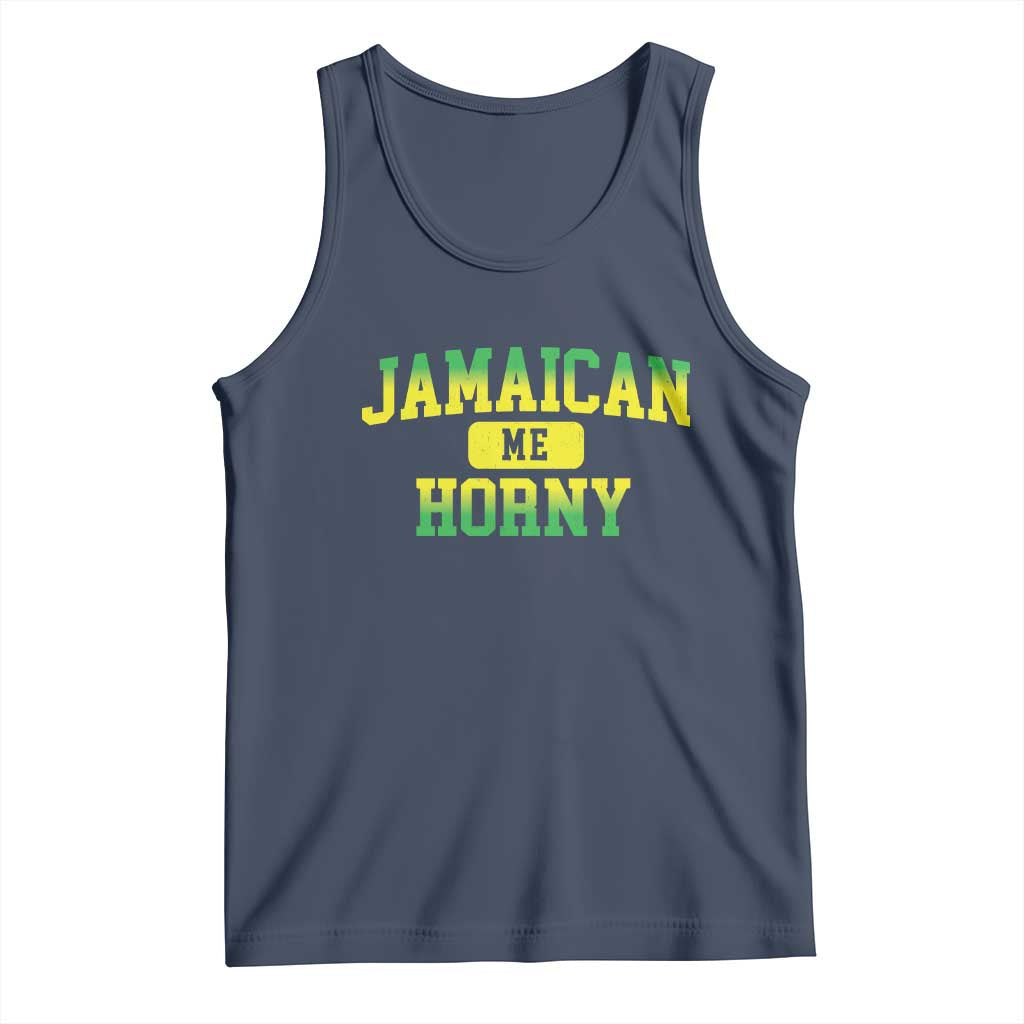 Jamaican Me Horny Tank Top Funny Caribbean Party TS10 Navy Print Your Wear