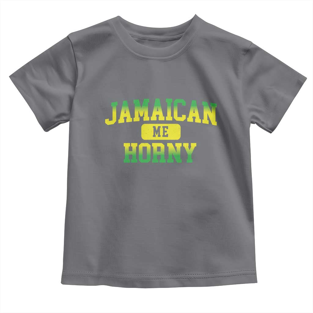 Jamaican Me Horny Toddler T Shirt Funny Caribbean Party TS10 Charcoal Print Your Wear