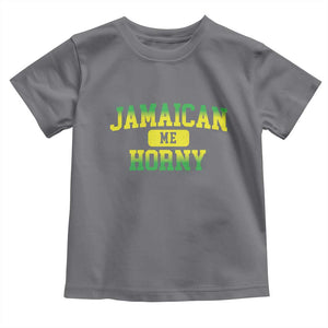 Jamaican Me Horny Toddler T Shirt Funny Caribbean Party TS10 Charcoal Print Your Wear