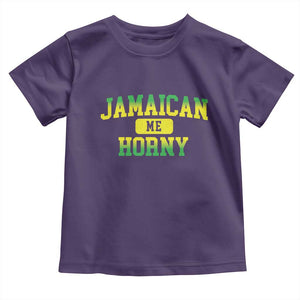 Jamaican Me Horny Toddler T Shirt Funny Caribbean Party TS10 Purple Print Your Wear