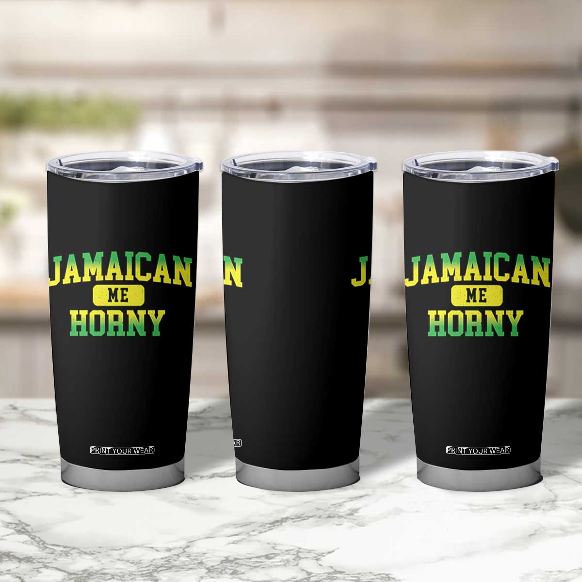 Jamaican Me Horny Tumbler Cup Funny Caribbean Party TS10 Print Your Wear