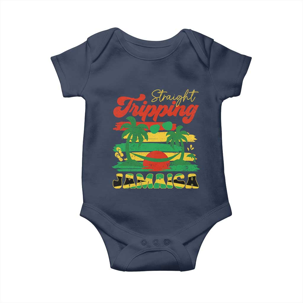 Jamaica Vacation Baby Onesie Straight Trippin Jamaica Family Girls Trip TS10 Navy Print Your Wear