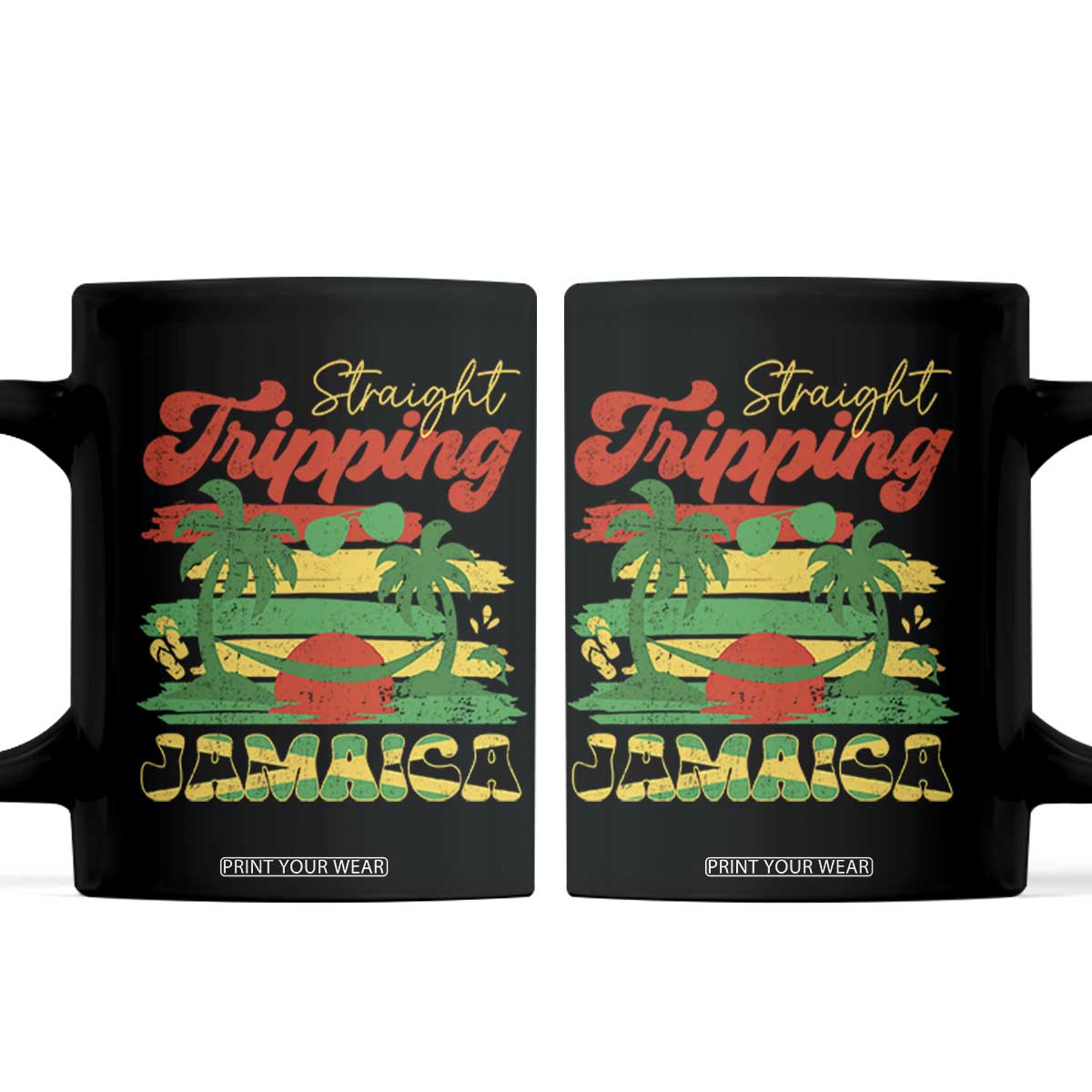 Jamaica Vacation Coffee Mug Straight Trippin Jamaica Family Girls Trip TS10 Black Print Your Wear