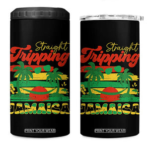 Jamaica Vacation 4 in 1 Can Cooler Tumbler Straight Trippin Jamaica Family Girls Trip TS10 One Size: 16 oz Black Print Your Wear