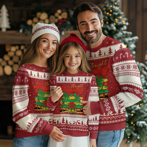 Jamaica Vacation Ugly Christmas Sweater Straight Trippin Jamaica Family Girls Trip TS10 Red Beige Print Your Wear
